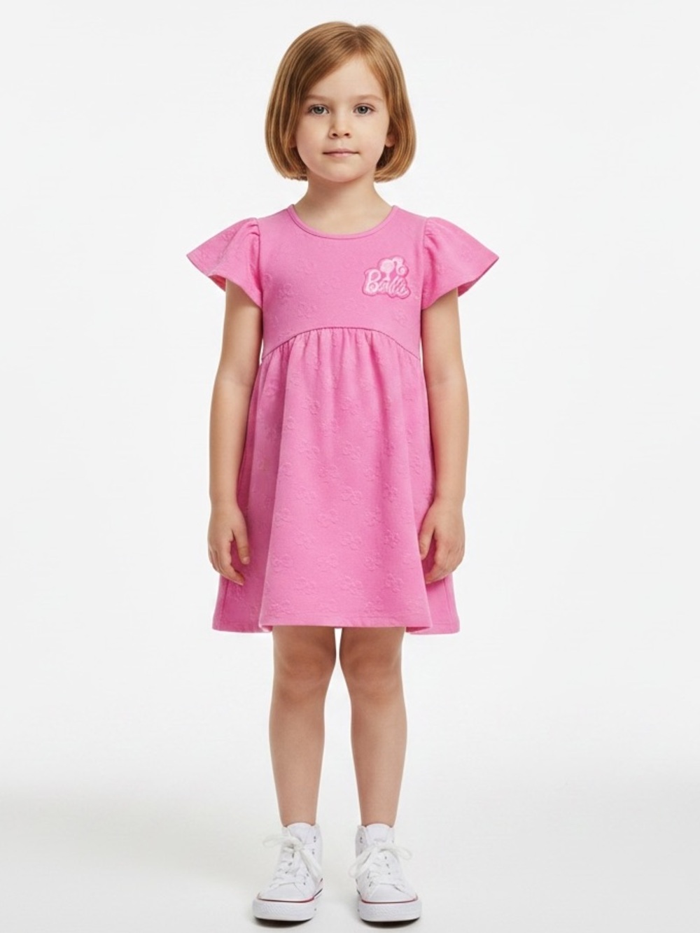 Barbie Short Sleeve Knit Logo Dress